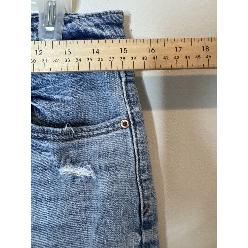 DAZE Tough Love Jeans Womens 29‎ Light Wash High Rise Straight Distressed Denim